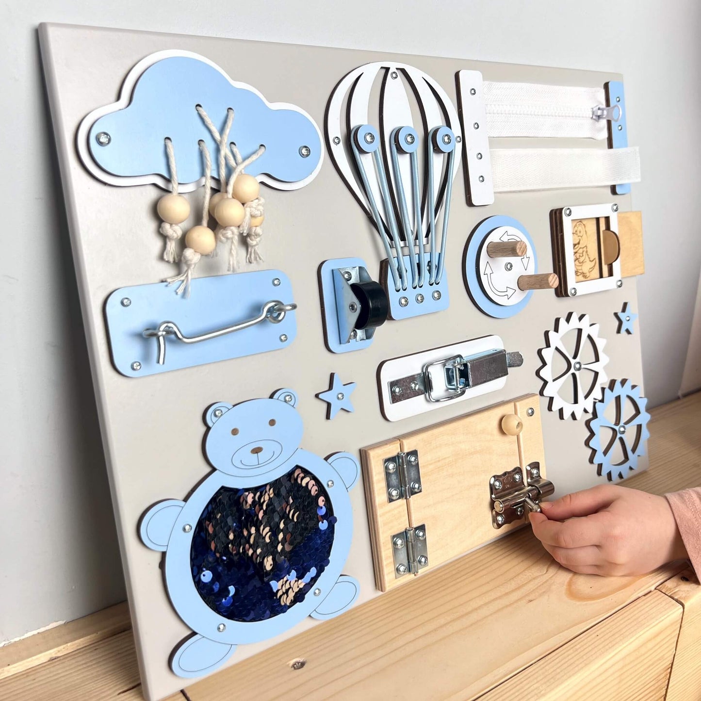 Extra small busy board with doors (30×40 cm)