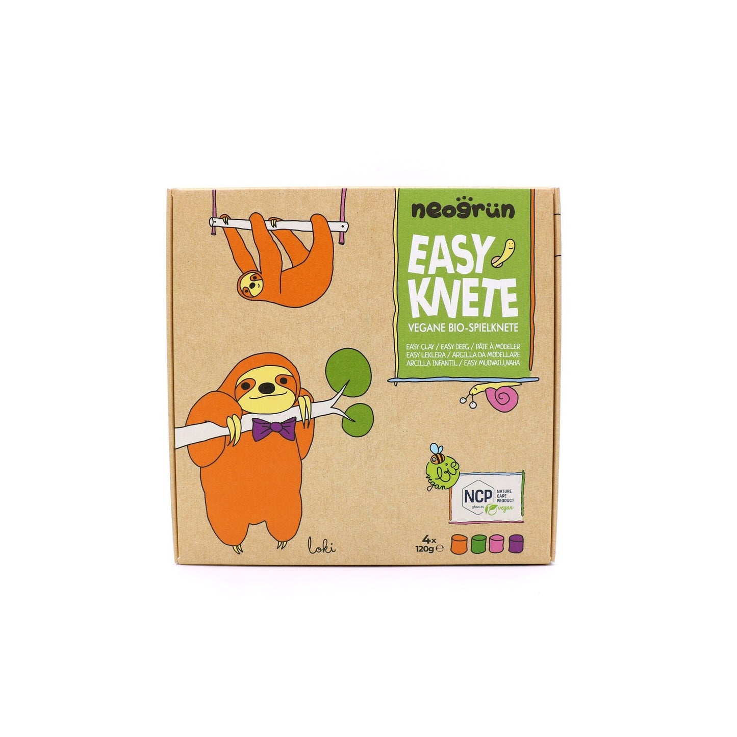 Neogrün Organic Easy Clay Set 4x120g – Orange, Green, Pink, Violet