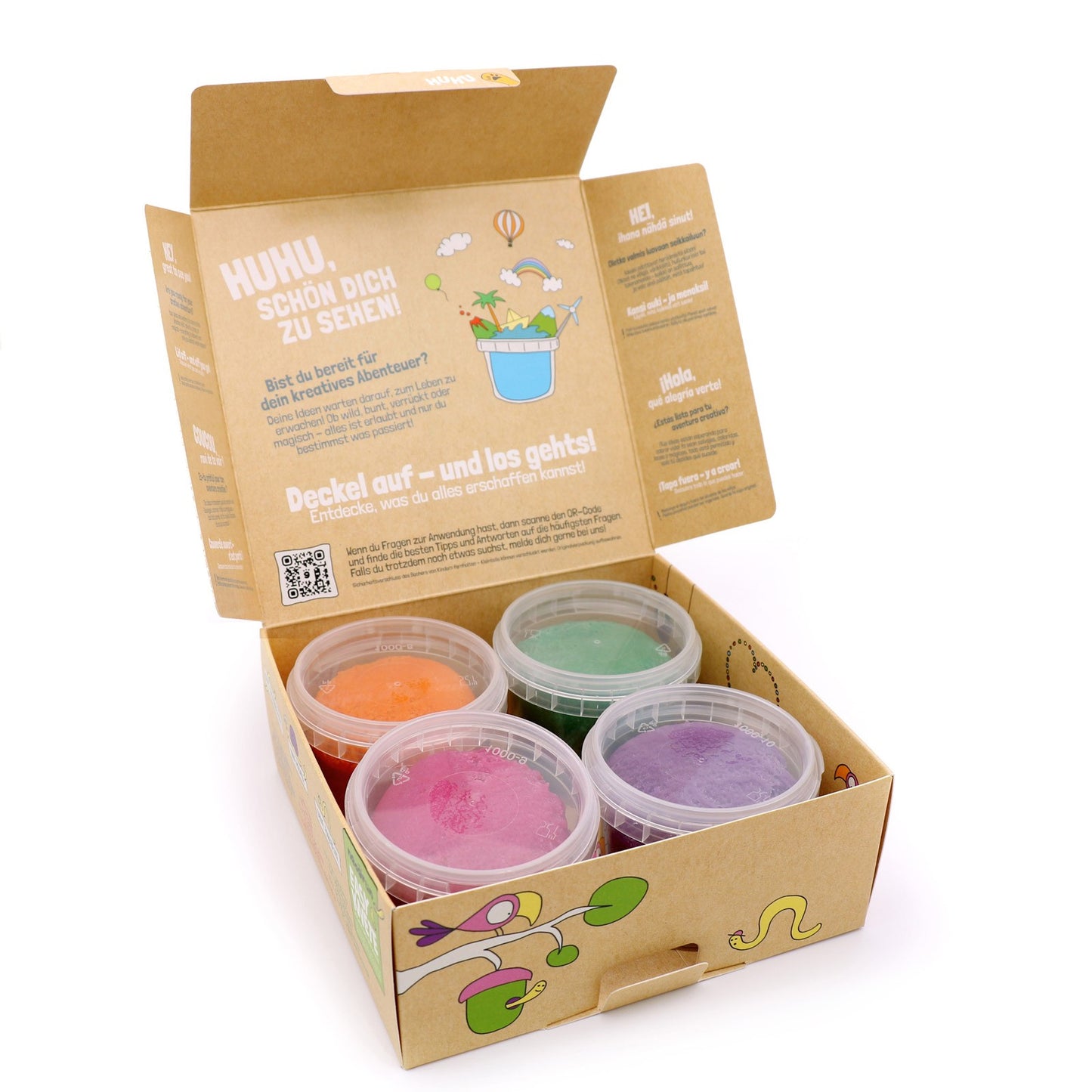 Neogrün Organic Easy Clay Set 4x120g – Orange, Green, Pink, Violet