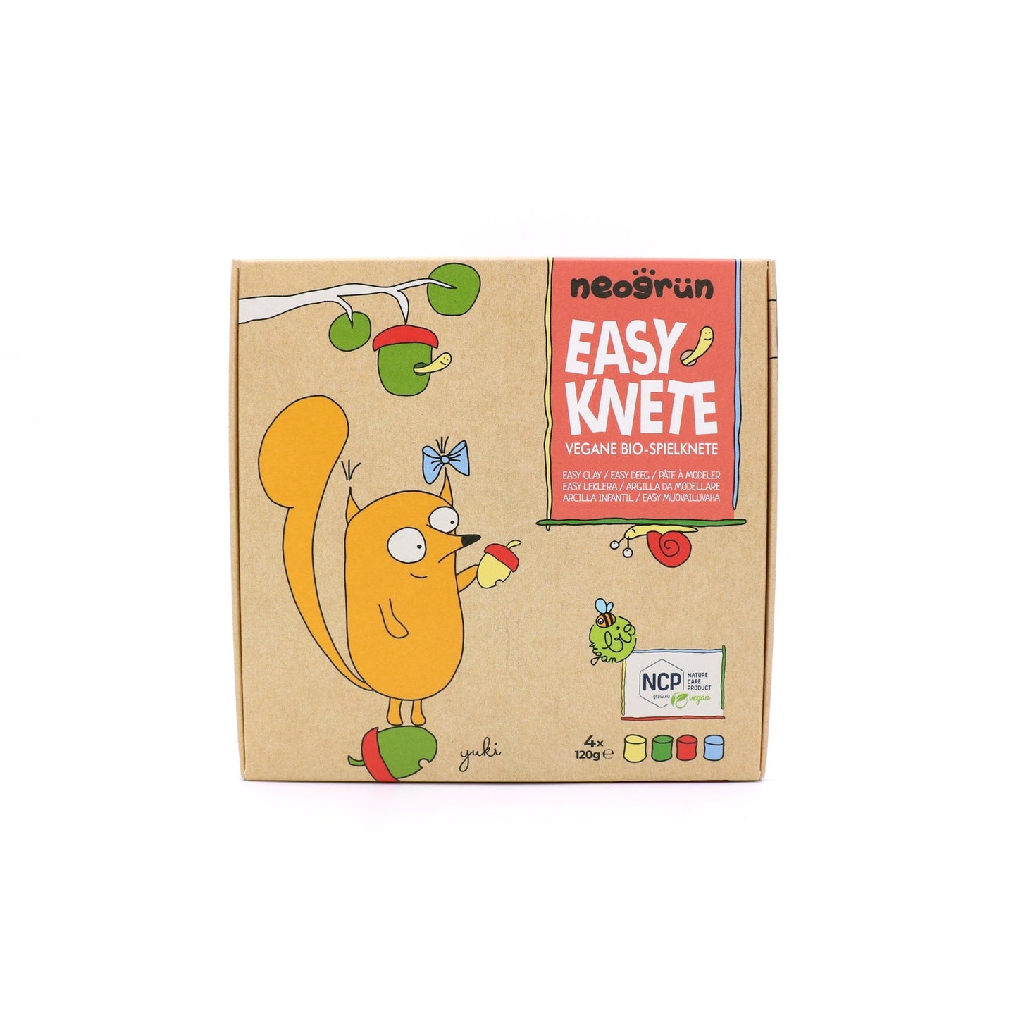 Neogrün Organic Easy Clay Set 4x120g –  Yellow, Green, Red, Blue