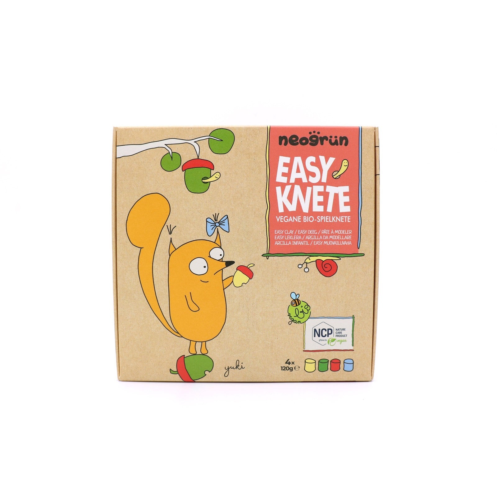 Neogrün Organic Easy Clay Set 4x120g –  Yellow, Green, Red, Blue