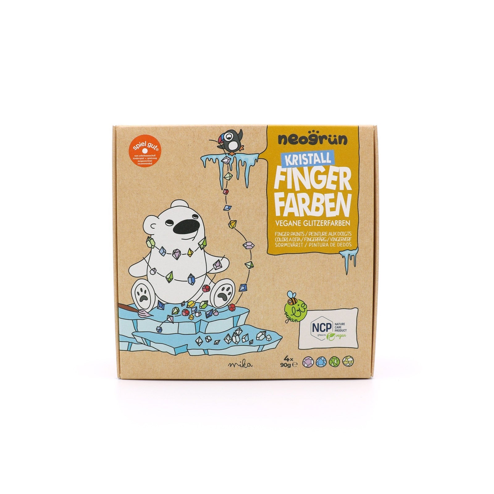 Neogrün Organic Glitter Finger Paint Set 4x90g